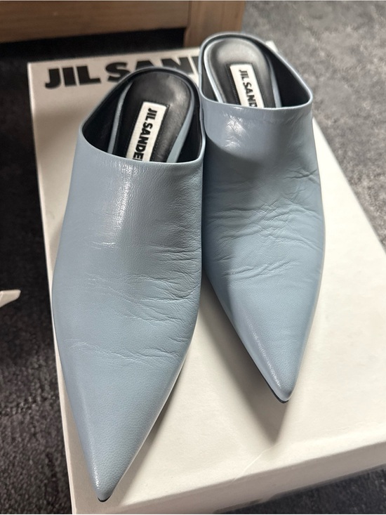 Jil Sander Shoes - Jil Sander Women's Pointed Mule - Light Blue Leather size 35